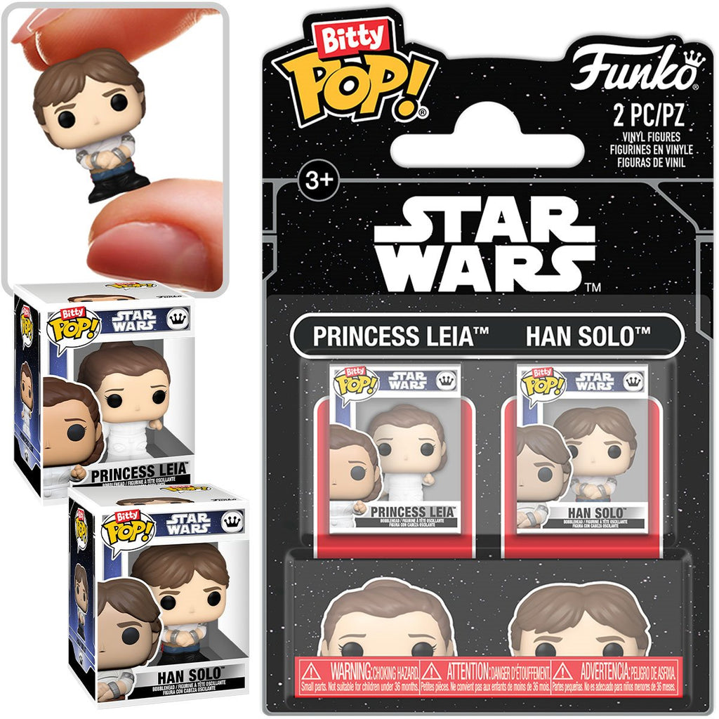 Star Wars: The Empire Strikes Back Princess Leia and Han Solo Funko Bitty Pop! Mini-Figure 2-Pack