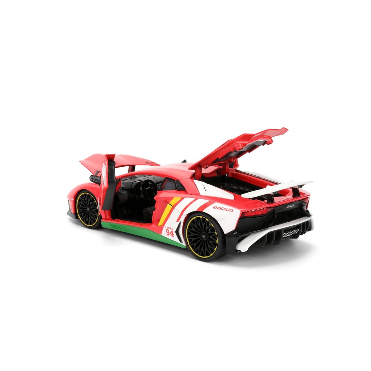 Hollywood Rides Sonic the Hedgehog Classic Lamborghini Aventador SV 1:24 Scale Die-Cast Metal Vehicle & Knuckles Figure