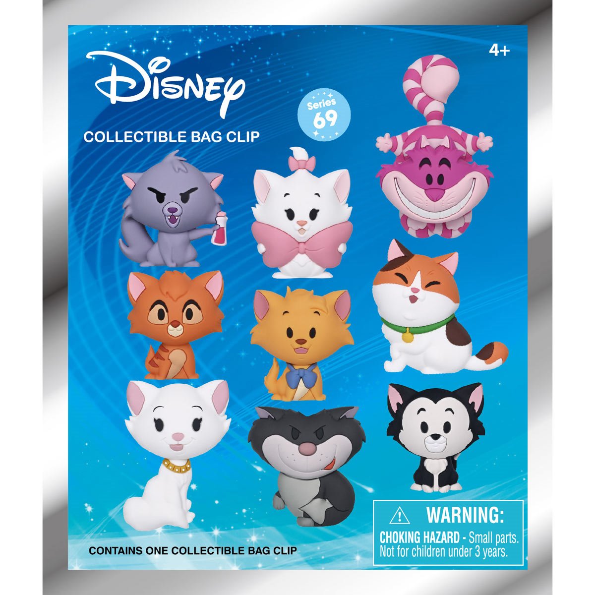 Disney Cats Series 69 3D Foam Bag Clip Random 6-Pack