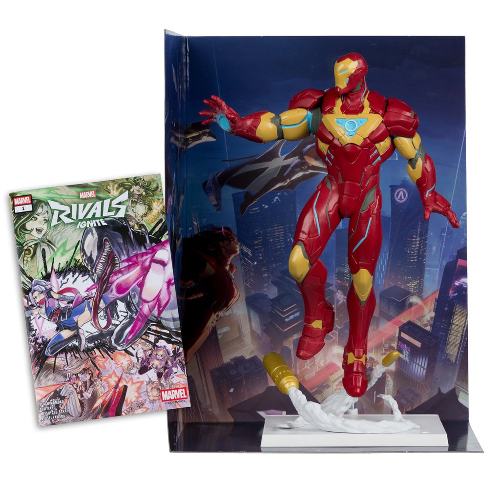 Marvel Rivals Wave 2 Iron Man 1:6 Scale Posed Figure with Scene and Comic