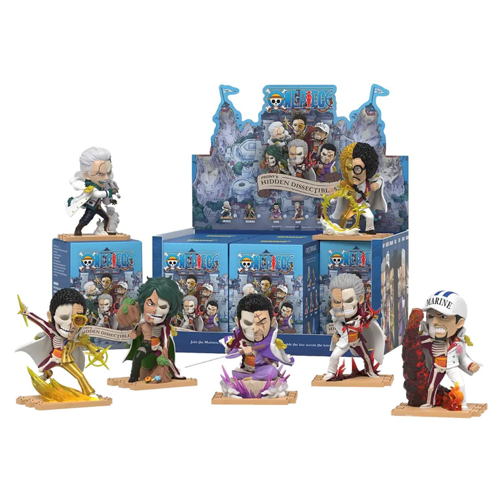 One Piece Series 8 Marines Edition Freeny's Hidden Dissectibles Mini-Figure Display Tray of 6