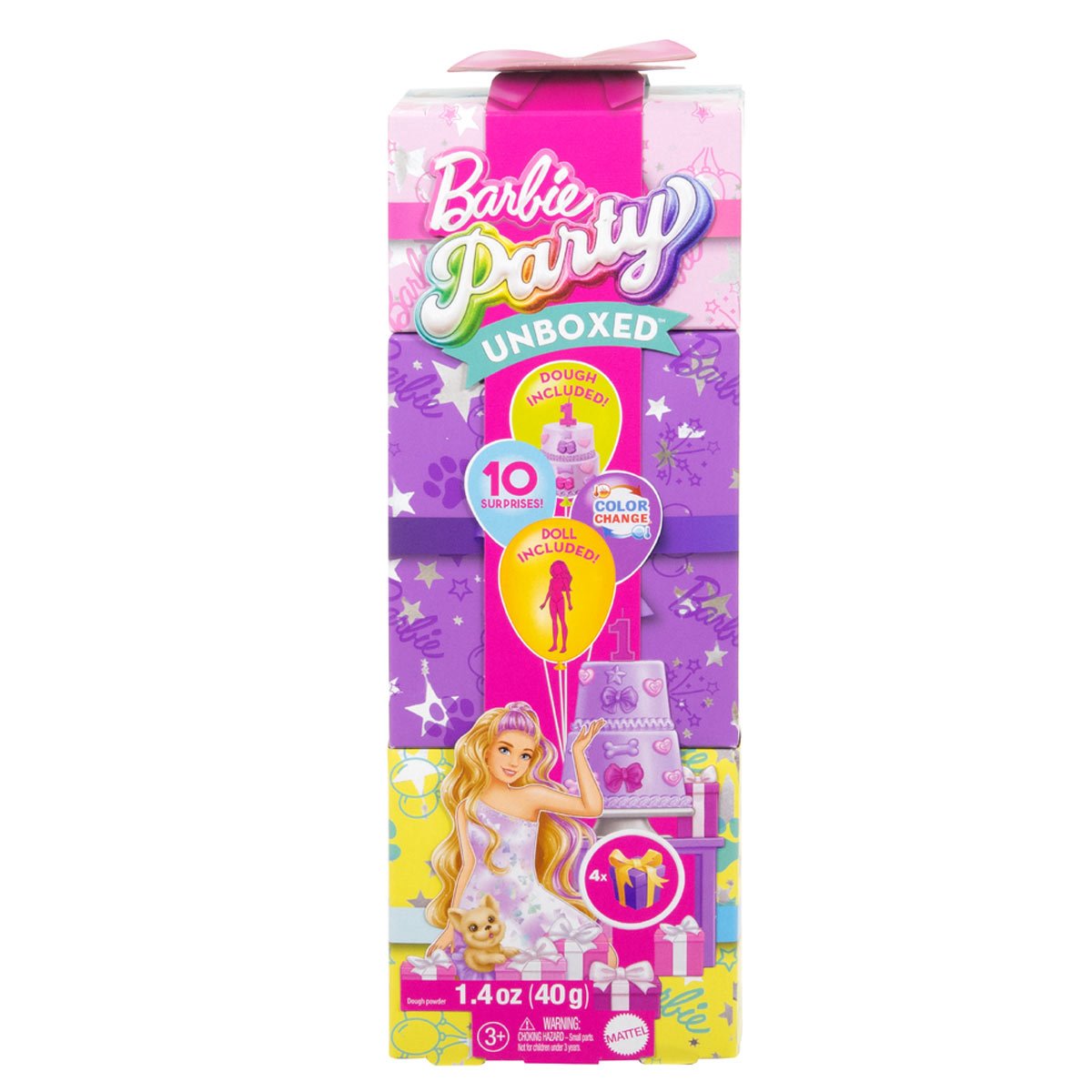 Barbie Party Unboxed Pet Birthday Series Doll Set Case of 3