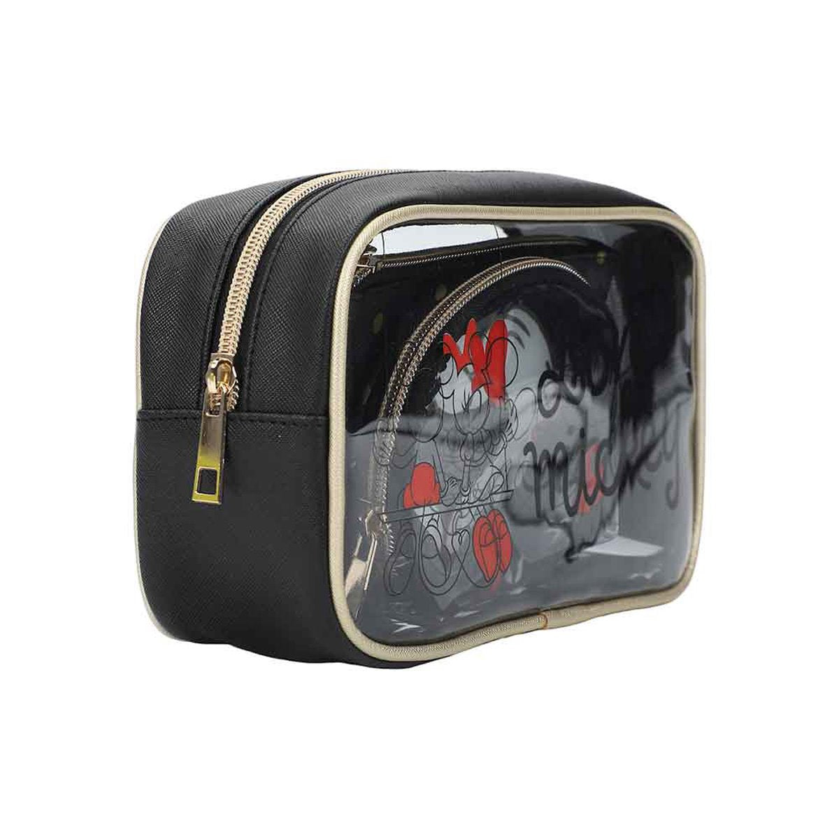 Mickey and Minnie Mouse Love Travel Cosmetic Bag Set of 3