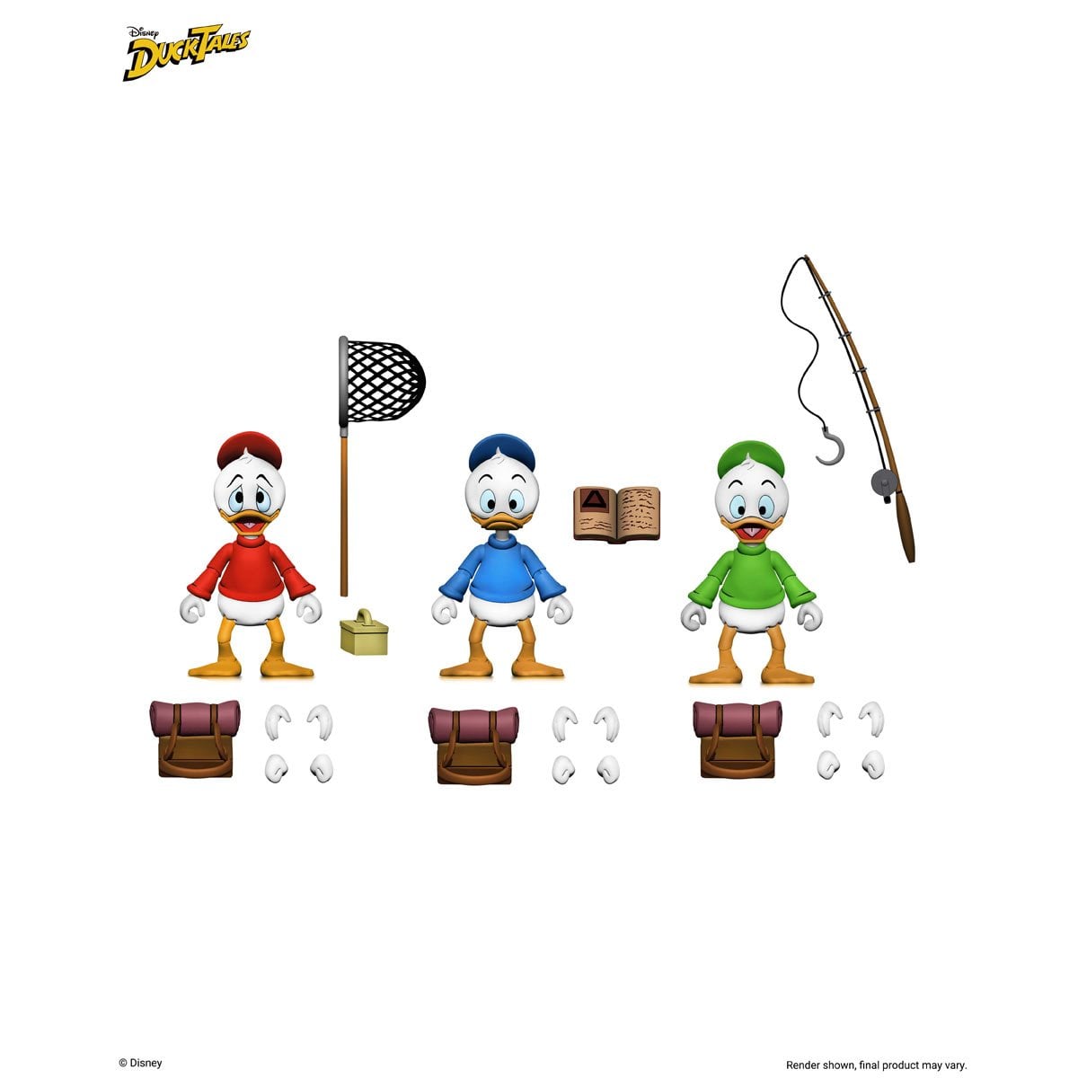 DuckTales Ultimate Huey, Dewey, and Louie 7-Inch Scale Action Figure 3-Pack