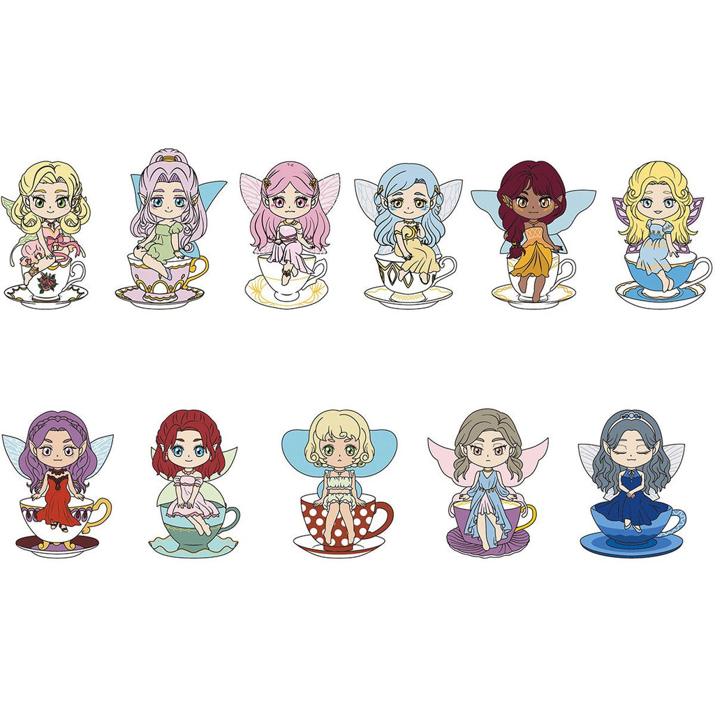 Tea Cup Fairies 3D Foam Bag Clip Display Case of 24