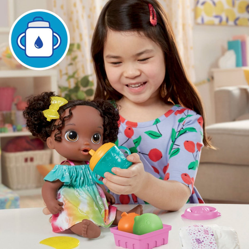 Baby Alive Fruity Sips Lime Black Hair Doll