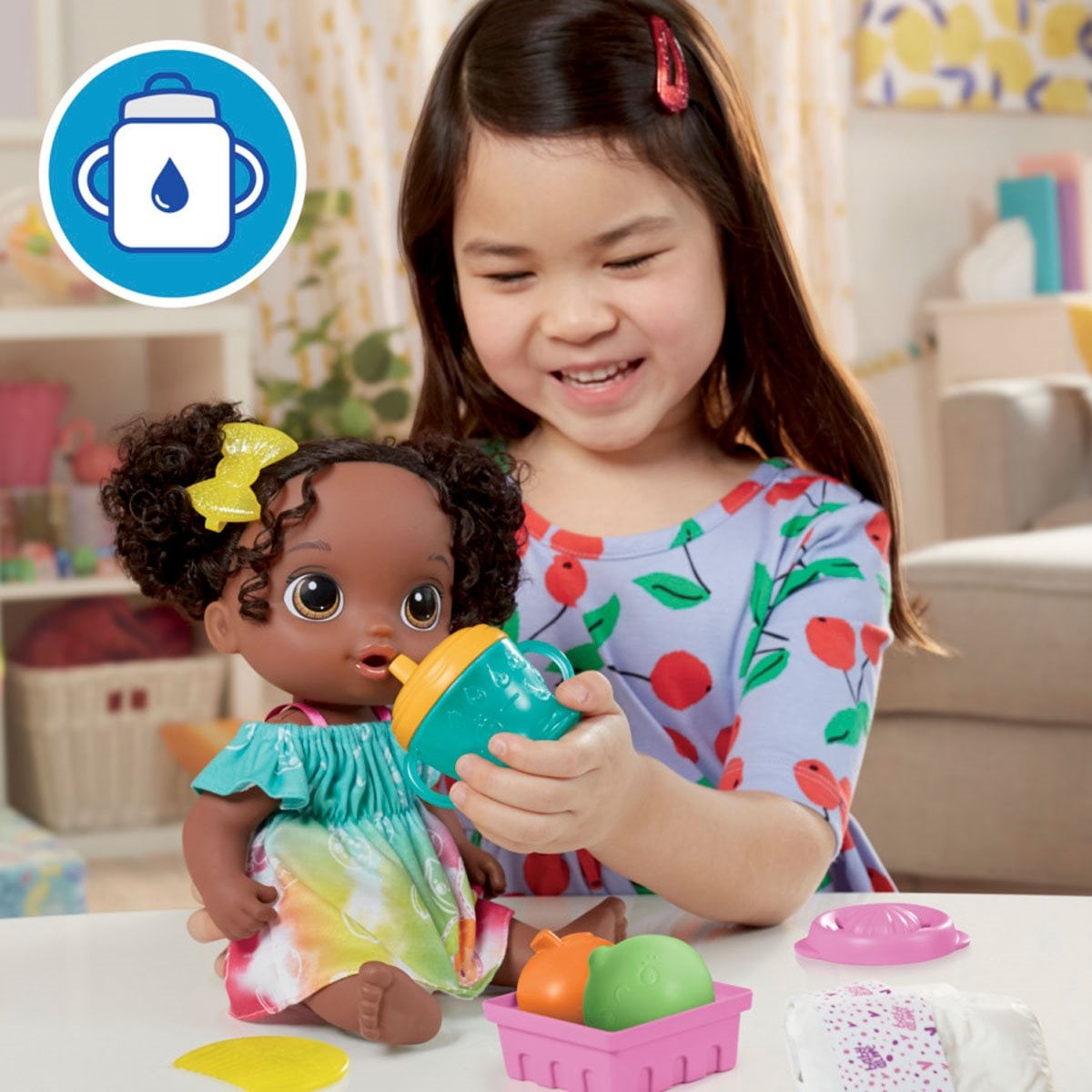 Baby Alive Fruity Sips Lime Black Hair Doll