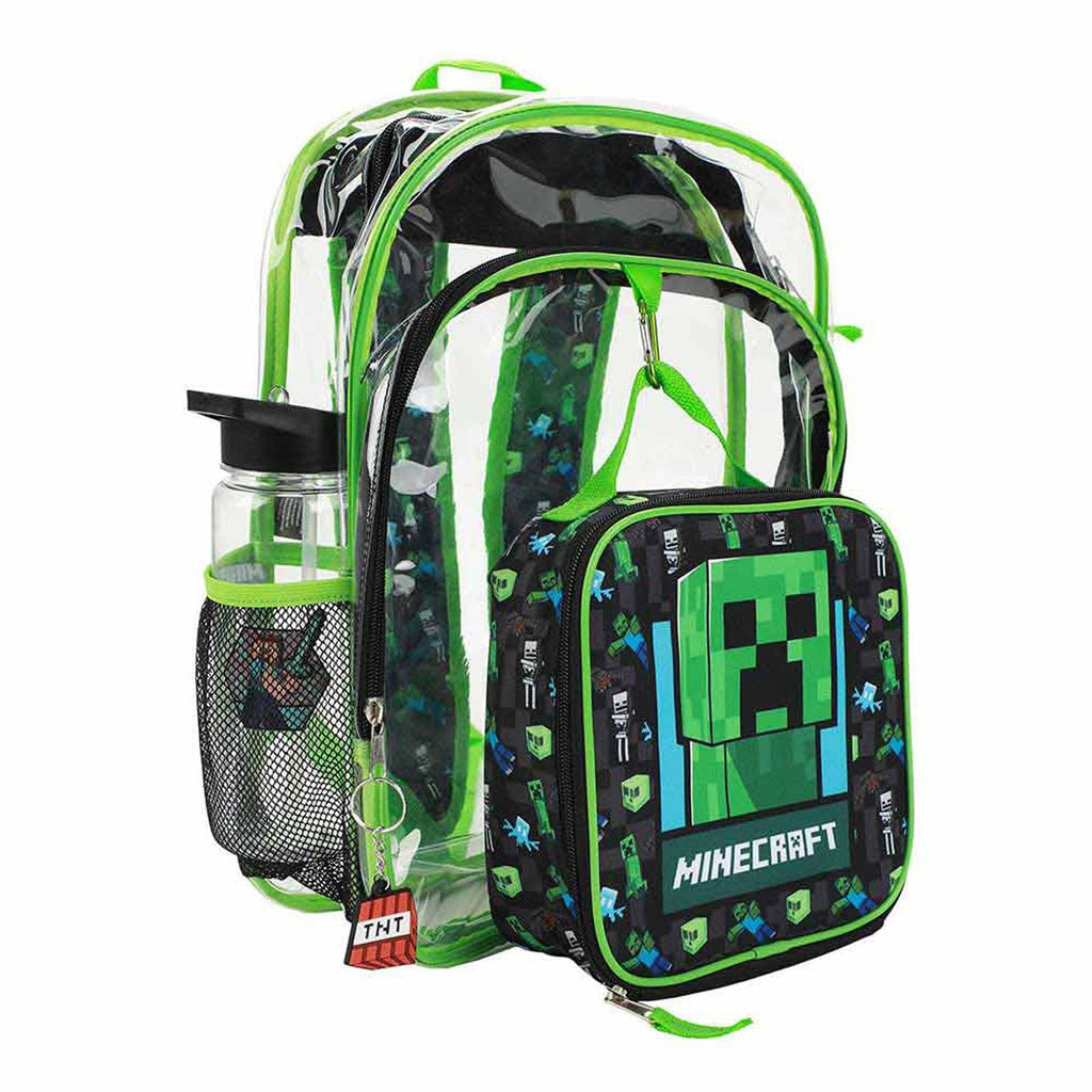 Minecraft Creeper Clear Youth Backpack 5-Piece Set