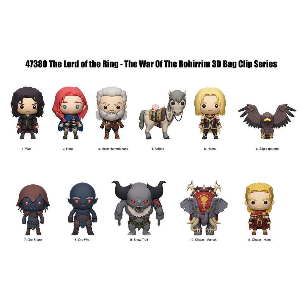 The Lord of the Rings: The War of the Rohirrim 3D Foam Bag Clip Display Case of 24